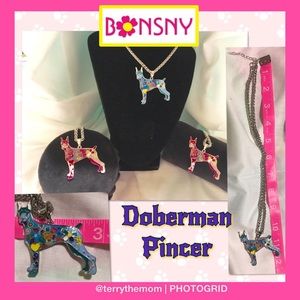 COPY - BONSNY large size Doberman pendant in 2 color ways